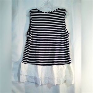 Kim & Cami Tops - Kim & Cami Top Sz L Sleeveless Navy White Stripe Kim & Cami Tops - Kim & Cami Top Sz L Sleeveless Navy White Stripe